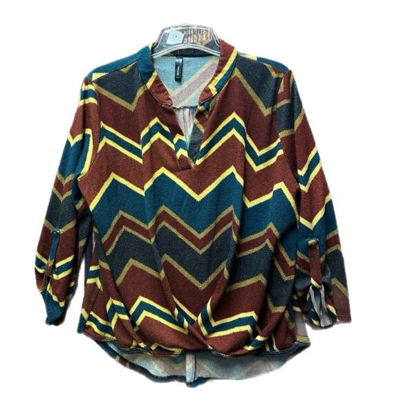 Yahada long sleeve stripe shirt SIZE LARGE - Picture 1 of 3